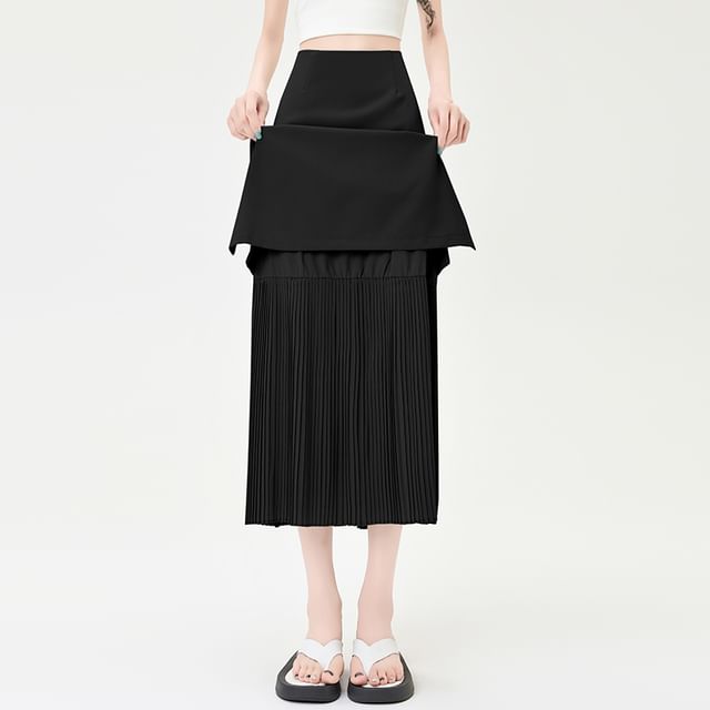 Striped Maxi Flared Skirt with High Waist