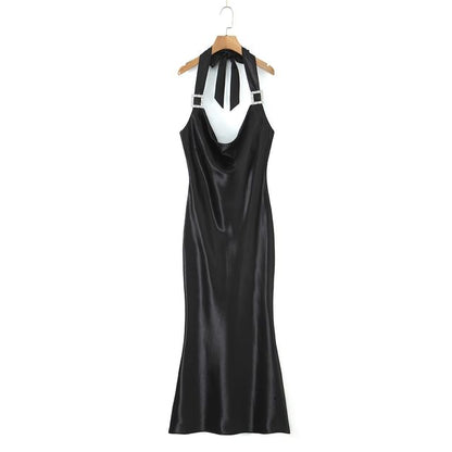 Plus-Size V-Neck Spaghetti Strap Bodycon Maxi Dress