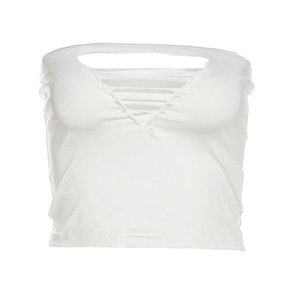 Strapless Cutout Tube Top with Low Rise Pencil Mini Skirt