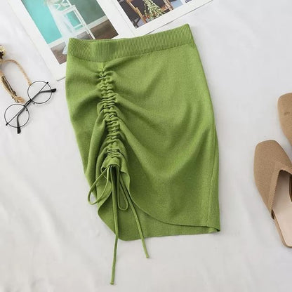 Elevated Waistband Minimalist Cinch Mini Pencil Skirt