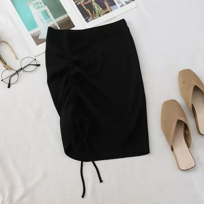 Elevated Waistband Minimalist Cinch Mini Pencil Skirt