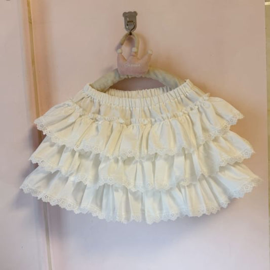 Elevated Waistband Minimalist Frill Mini Layered Skirt