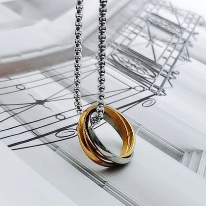 Embossed Pendant Alloy Round Box Chain Necklace (Various Designs)