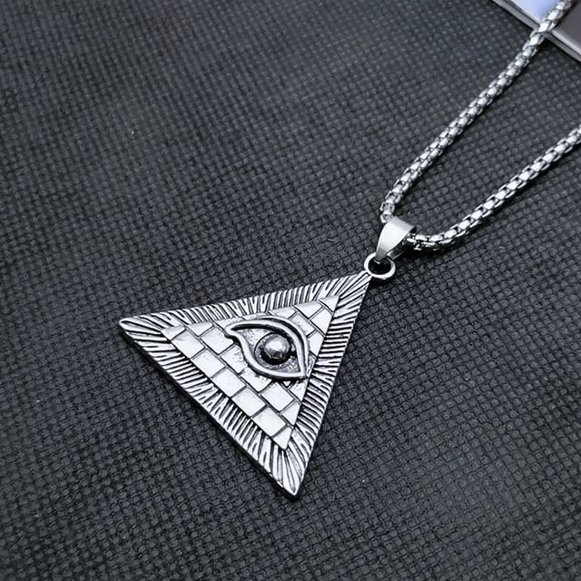 Embossed Pendant Alloy Round Box Chain Necklace (Various Designs)