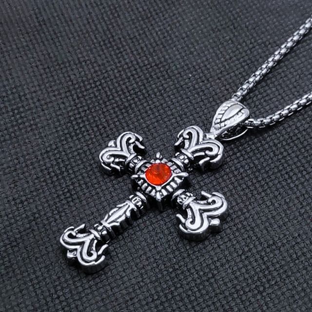 Embossed Pendant Alloy Round Box Chain Necklace (Various Designs)