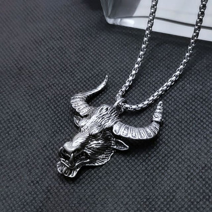 Embossed Pendant Alloy Round Box Chain Necklace (Various Designs)
