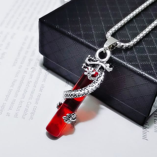 Embossed Pendant Alloy Round Box Chain Necklace (Various Designs)
