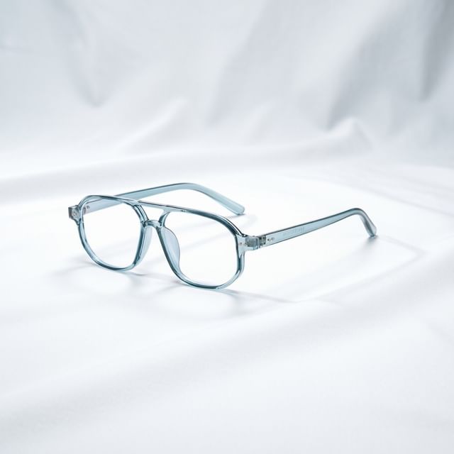 Double Bridge Aviator Plastic Blue Light Blocking Eyeglasses