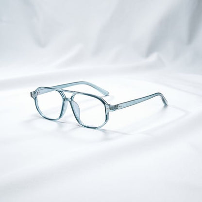 Double Bridge Aviator Plastic Blue Light Blocking Eyeglasses