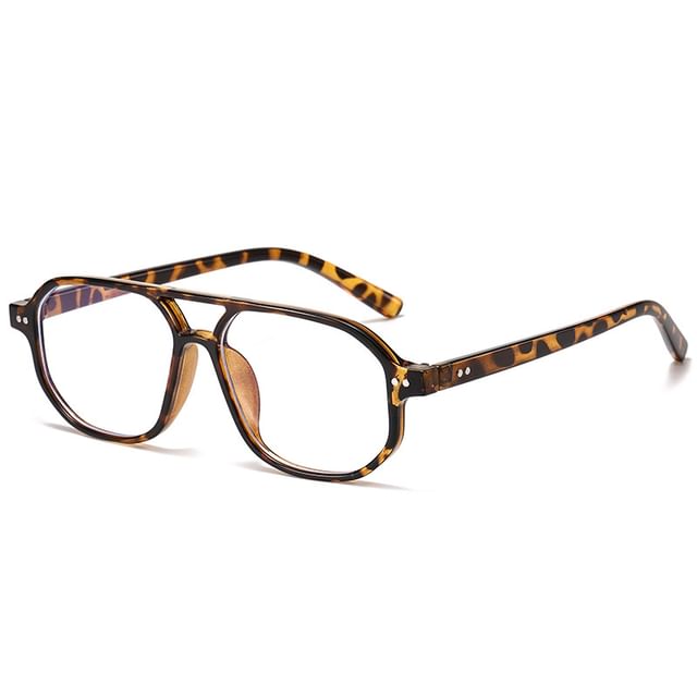 Double Bridge Aviator Plastic Blue Light Blocking Eyeglasses