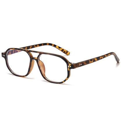Double Bridge Aviator Plastic Blue Light Blocking Eyeglasses