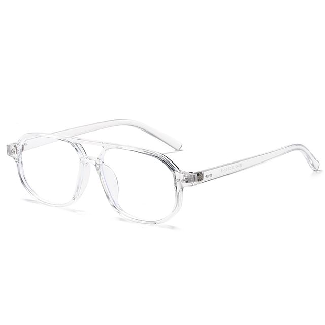 Double Bridge Aviator Plastic Blue Light Blocking Eyeglasses