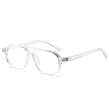 Double Bridge Aviator Plastic Blue Light Blocking Eyeglasses