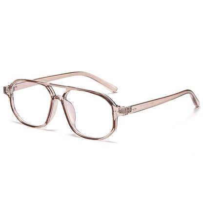 Double Bridge Aviator Plastic Blue Light Blocking Eyeglasses