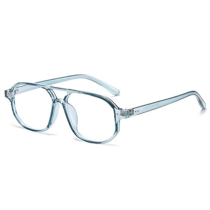 Double Bridge Aviator Plastic Blue Light Blocking Eyeglasses