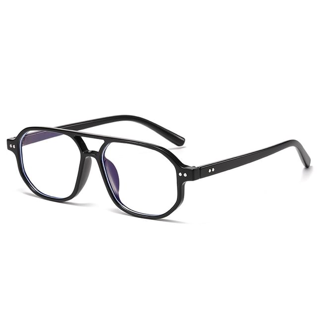 Double Bridge Aviator Plastic Blue Light Blocking Eyeglasses