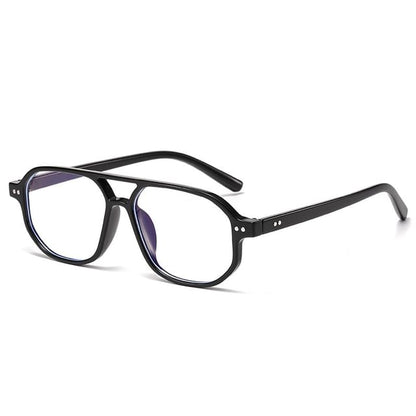 Double Bridge Aviator Plastic Blue Light Blocking Eyeglasses