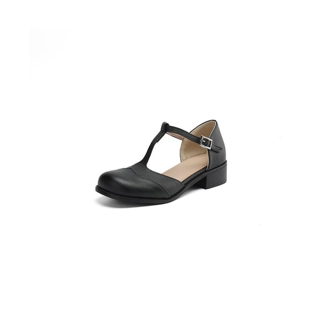 T-Strap Low Heel Sandals