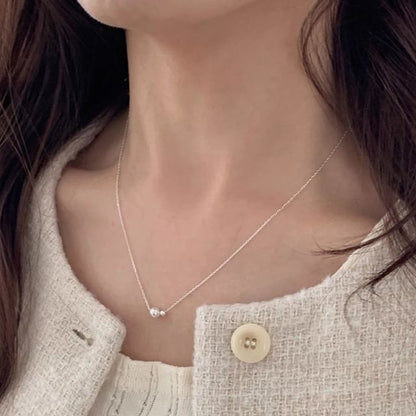 Necklace Faux Beaded Silver Sterling Pearl