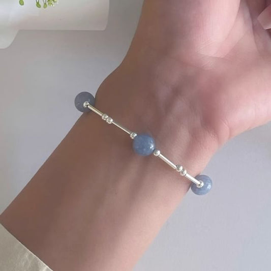 Gemstone Bracelet Beaded Sterling Silver