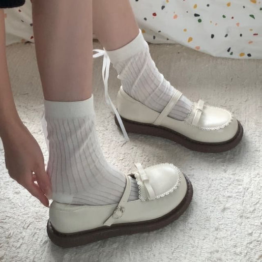 Faux Leather Mary Jane Shoes