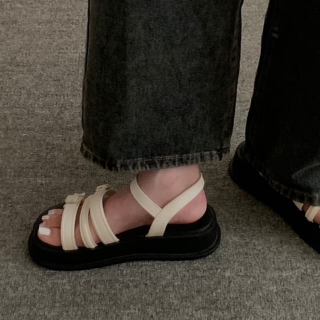 Faux Leather Platform Gladiator Sandals