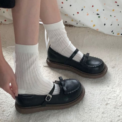 Faux Leather Mary Jane Shoes