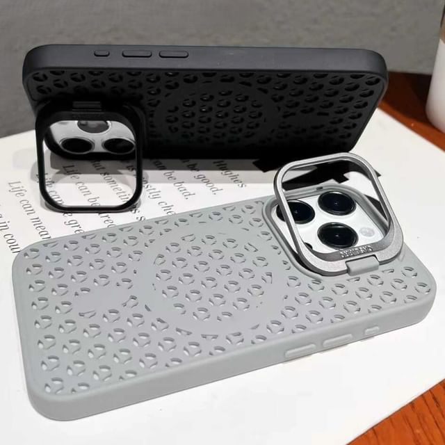 Phone Plain with MagSafe) Magnetic Perforated Case (Compatible