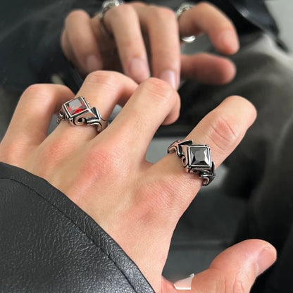 Gemstone Engraved Ring