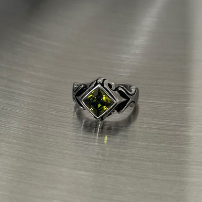 Gemstone Engraved Ring