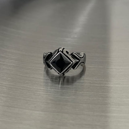 Gemstone Engraved Ring