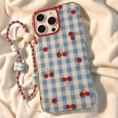 Print / Beaded Cherry iPhone Case Strap Set