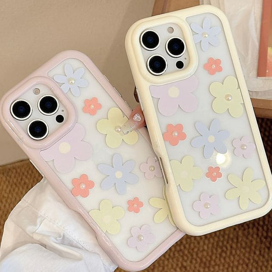 Floral Pearl Case + Set: Sticker Faux iPhone Print
