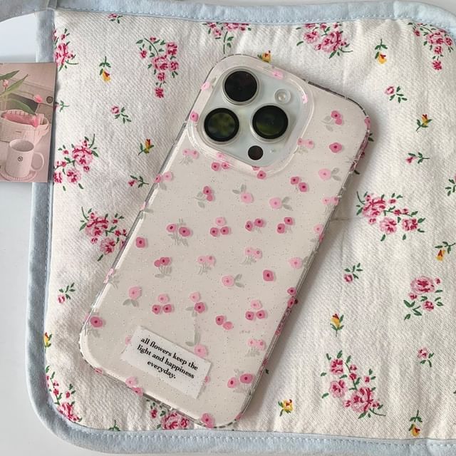 Floral Case Strap iPhone Beaded / Set Print