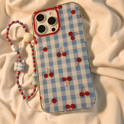 Print / Beaded Cherry iPhone Case Strap Set