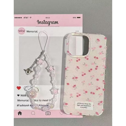 Floral Case Strap iPhone Beaded / Set Print