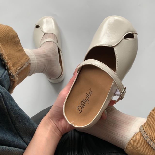 Faux Leather Wrapped Flats