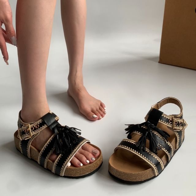 Tasseled Roman Sandals