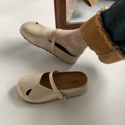 Faux Leather Wrapped Flats