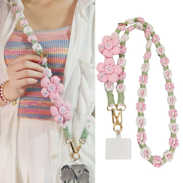 with Phone Pad Flower Lanyard