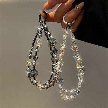 Star Faux Lanyard Pearl Phone