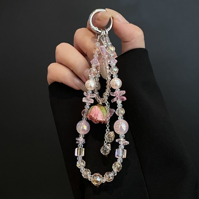 Lanyard with Beaded Phone Pad