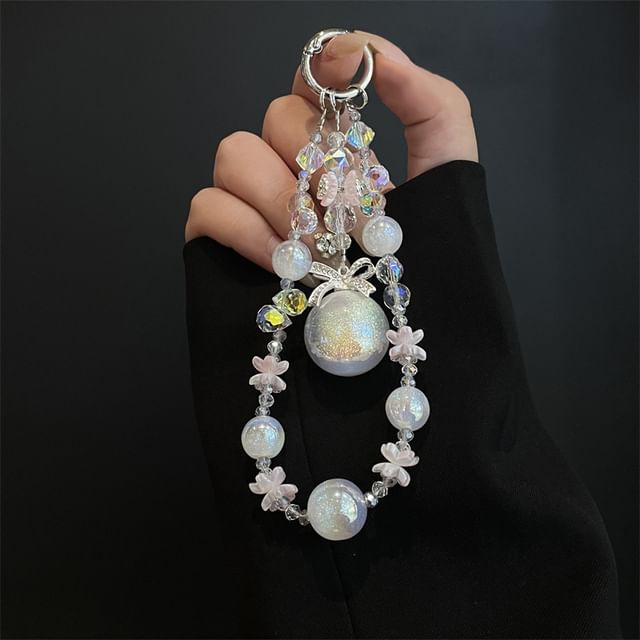 Pad Lanyard Pearl Phone with Faux