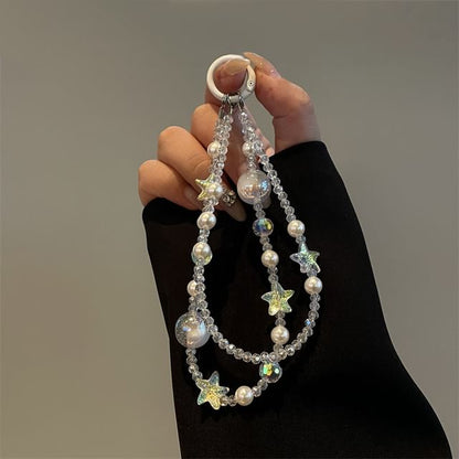Star Faux Lanyard Pearl Phone