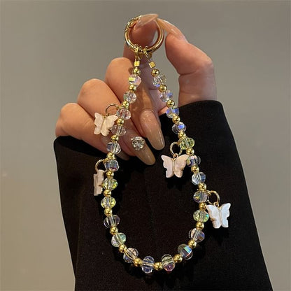 Phone Butterfly Beaded Lanyard