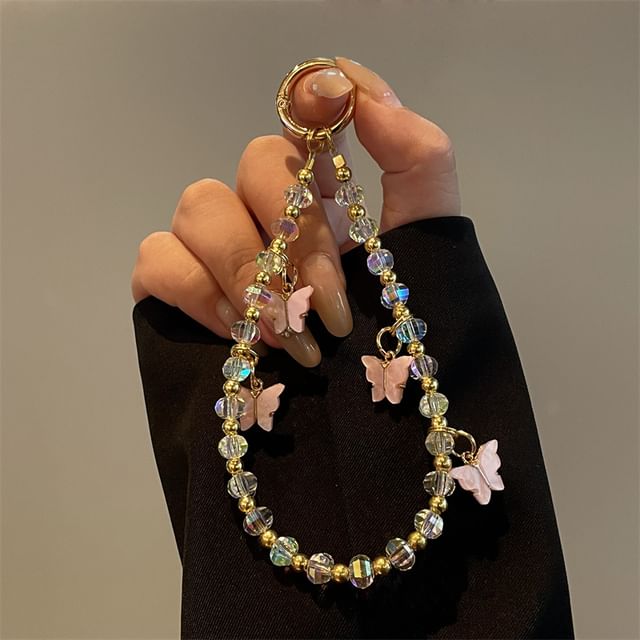 Phone Butterfly Beaded Lanyard