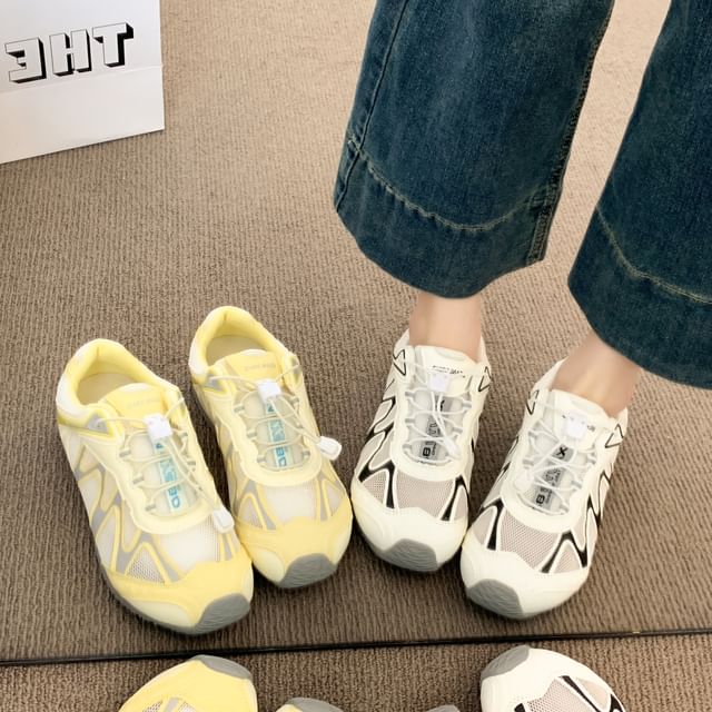 Platform Panel Mesh Sneakers