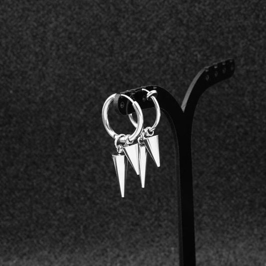 Spike Drop Hoop Earring / Clip-On Earring