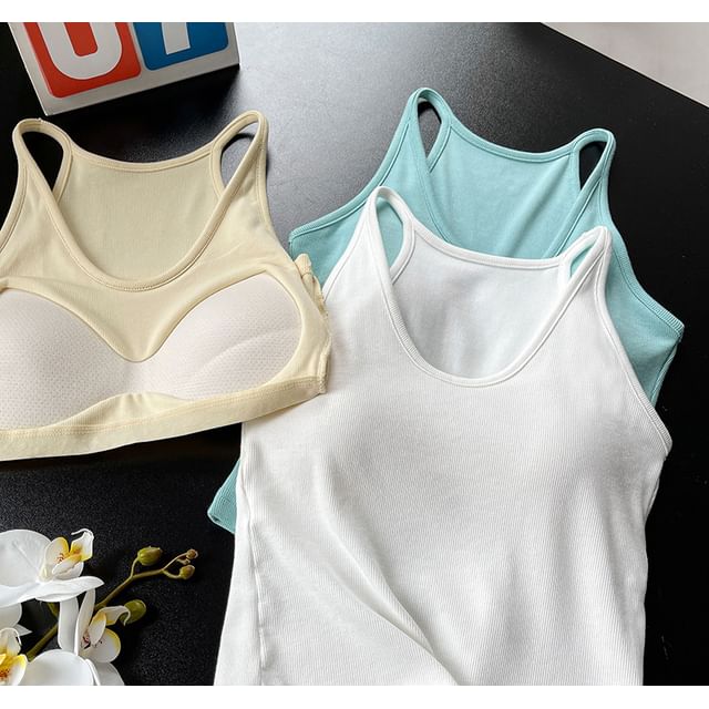 Racerback Padded Slim-Fit Cami Blouse