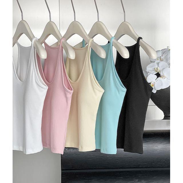 Racerback Padded Slim-Fit Cami Blouse